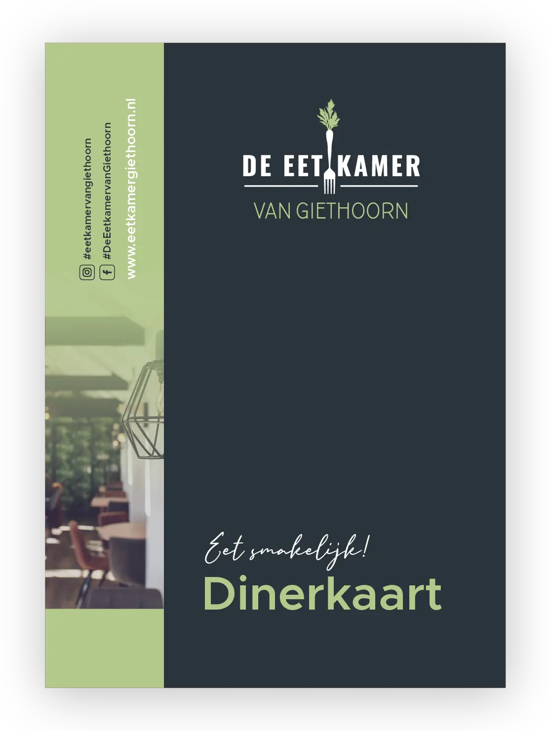 Dinerkaart van de Eetkamer van Giethoorn